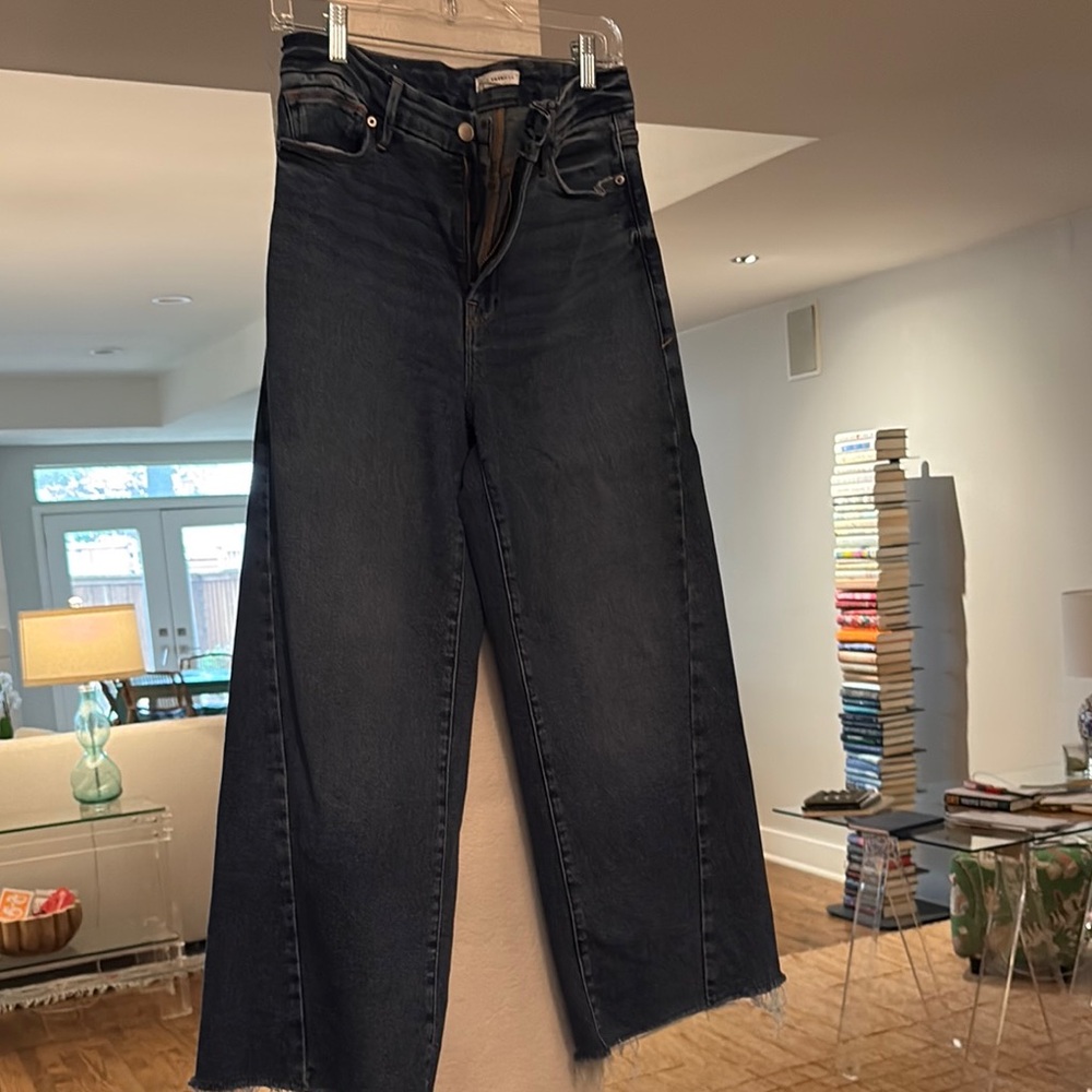Good American Black Flare Wide Leg Jeans